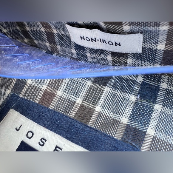 NEW Joseph Abboud Non-Iron Cotton Blue/Brown/Grey Plaid Button Up Shirt Size XXL - Picture 10 of 16